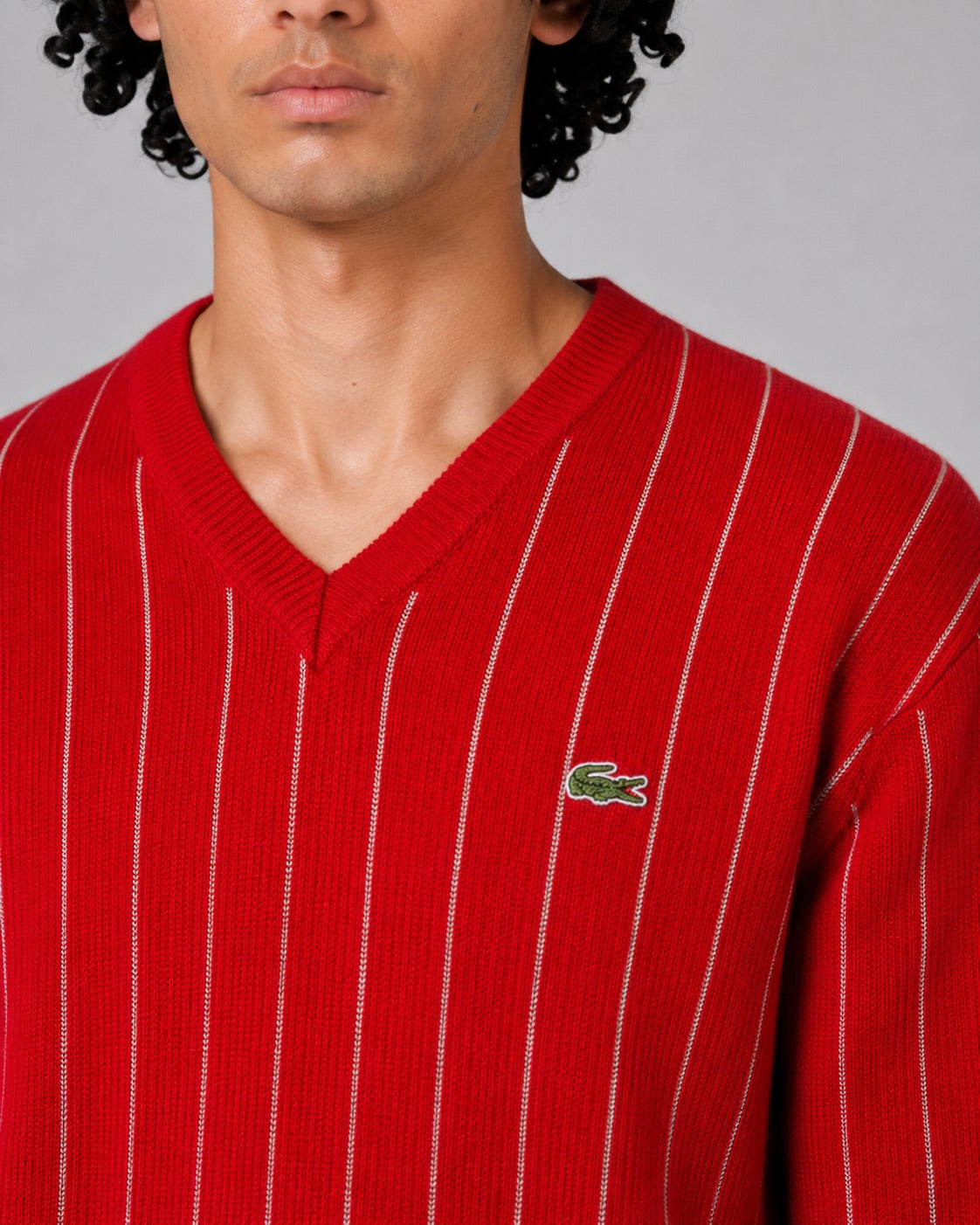 Maglione Lacoste Vintage con Scollo a V