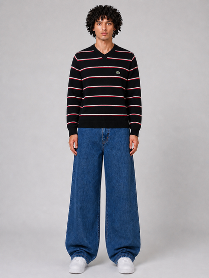 Lacoste Vintage Striped Knit Sweater