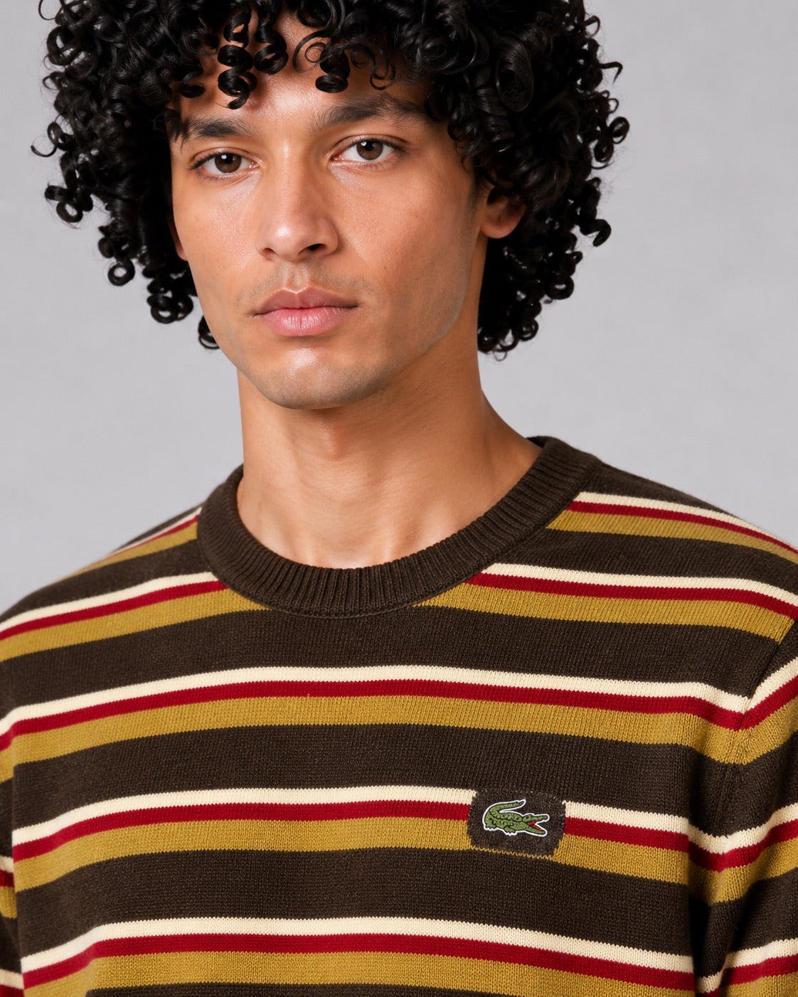 Lacoste Vintage Striped Knit Sweater