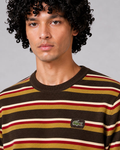 Lacoste Vintage Striped Knit Sweater