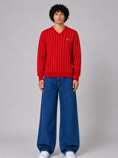 Maglione Lacoste Vintage con Scollo a V